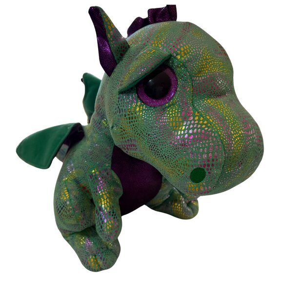 TY Beanie Boo Large CINDER THE COLORFUL DRAGON 15" Plush STUFFED Toy Sad Eyes - Picture 1 of 10